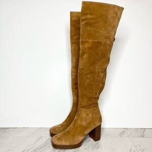 Free People Echo Brown Suede Heeled Tall Boot 9